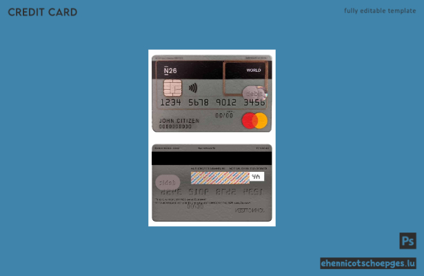 Beispielvorschau der N26 Bank Debit Mastercard (Deutschland)